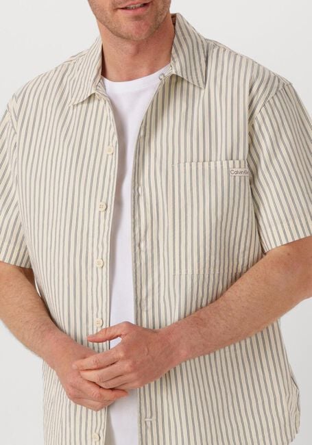 CALVIN KLEIN Chemise classique COTTON POPLIN S/S SHIRT en beige - large