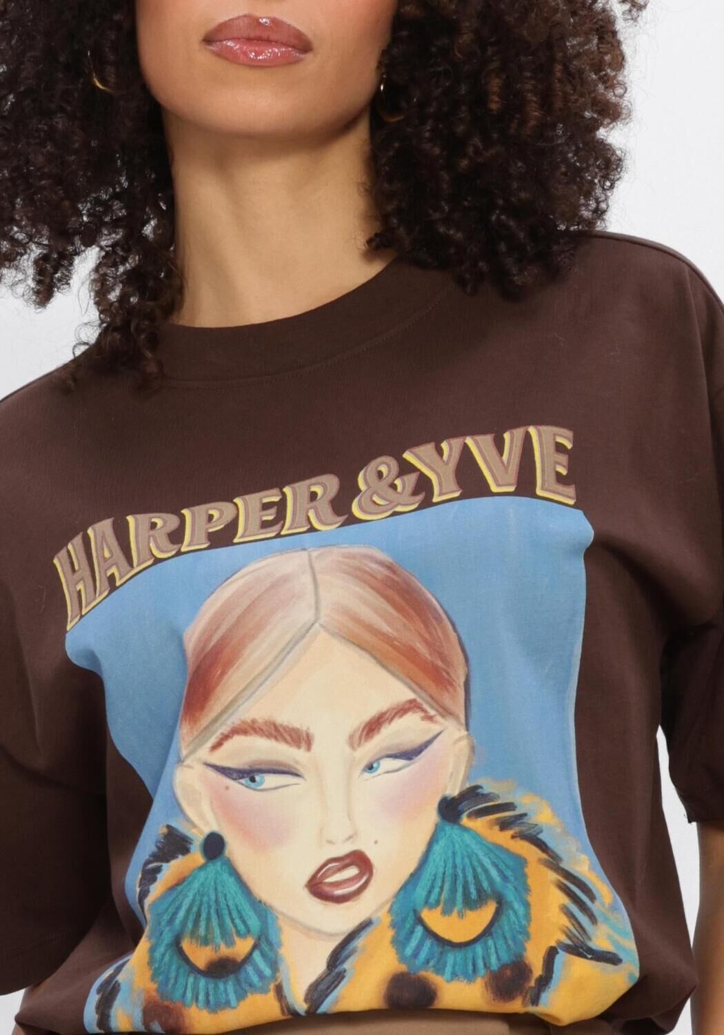 HARPER & YVE T-shirt MOODY-SS en marron - large