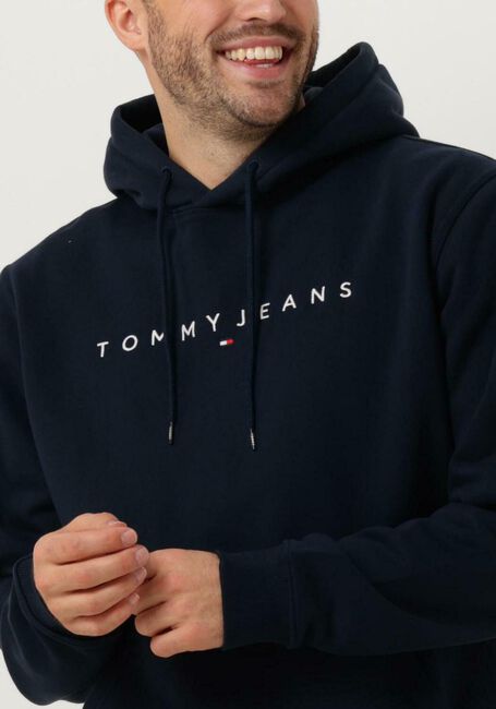 Donkerblauwe TOMMY JEANS Trui TJM REG LINEAR LOGO HOODIE EXT - large