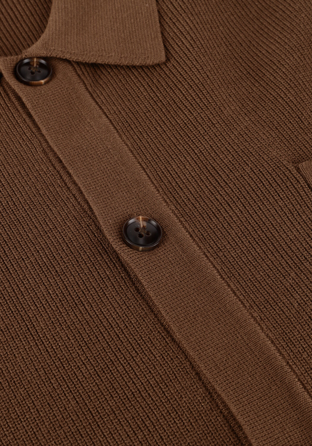 ANERKJENDT Polo AKVILHELM NEEDLE RIB SS KNIT en marron - large