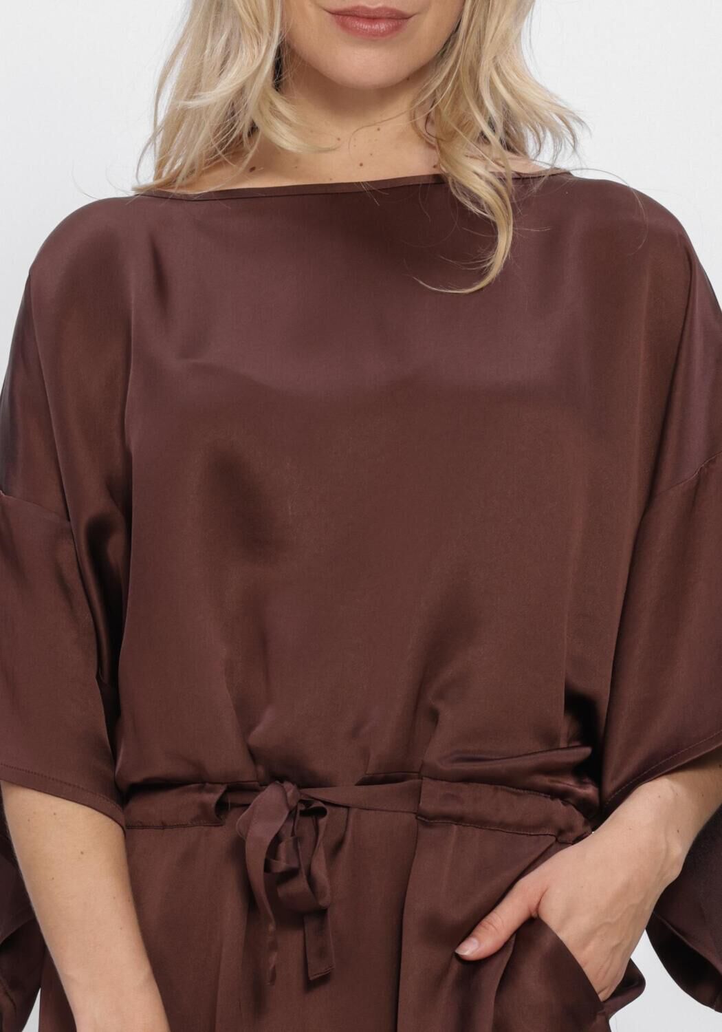 SUMMUM Robe midi DRESS HEAVY SILKY TOUCH en marron - large