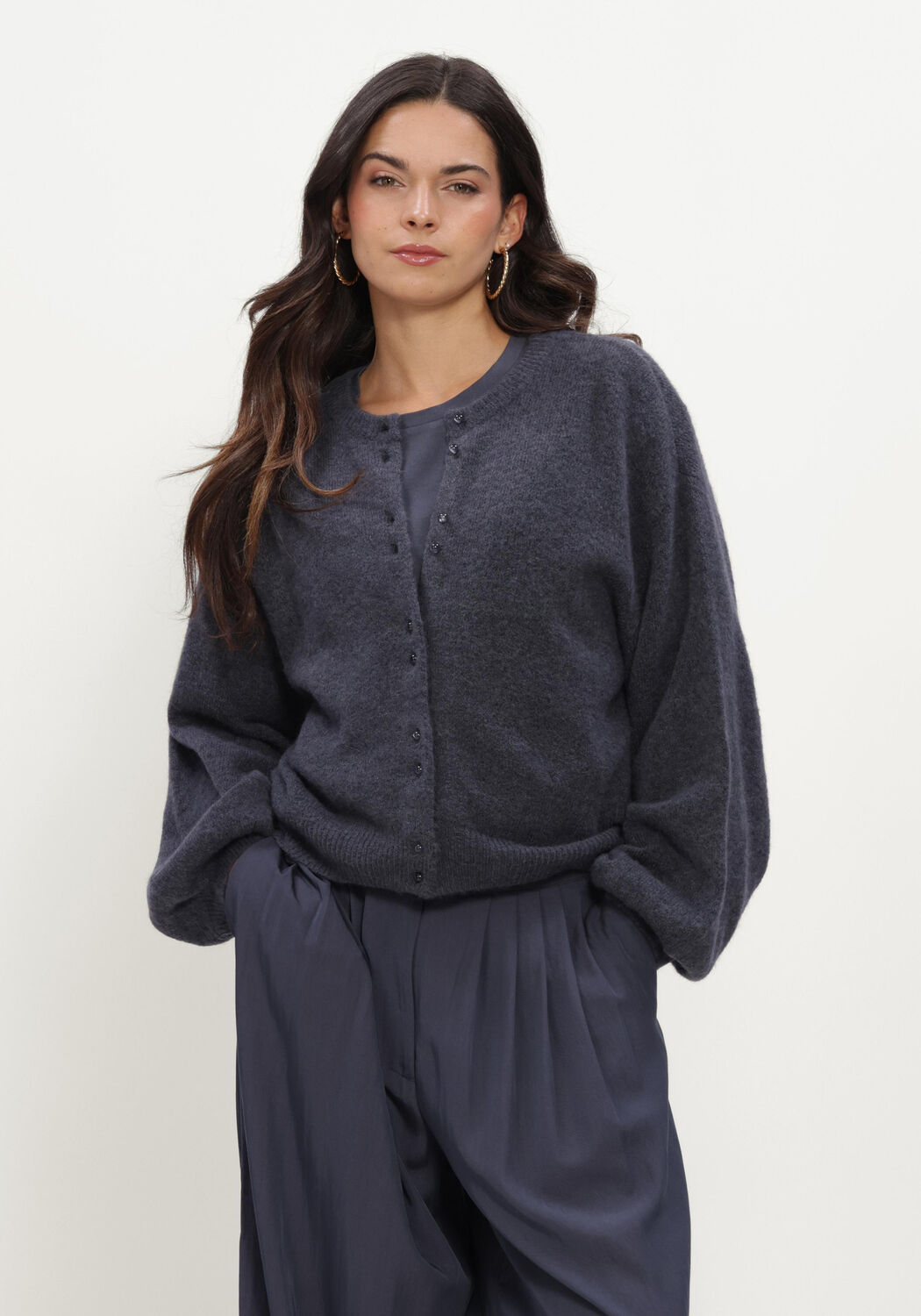 MSCH COPENHAGEN Gilet MSCHBONDIE HOPE CARDIGAN Gris fonc&eacute; - large