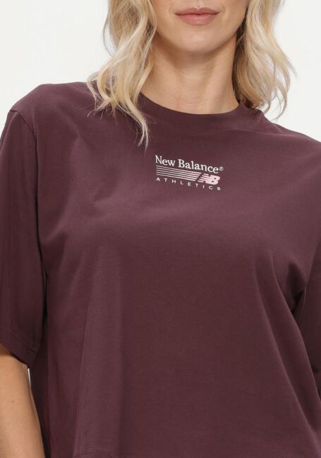Bordeaux NEW BALANCE T-shirt TRACKSIDE RELAXED T-SHIRT - large