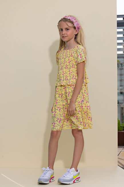NONO Robe midi MILL HALF LONG WIDE DRESS en jaune - large