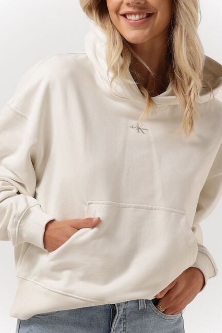 CALVIN KLEIN Chandail MICRO MONOLOGO HOODIE Blanc - large