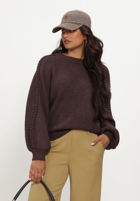 OBJECT Pull OBJHANNAH L/S RE KNIT PULLOVER NOOS en marron - large
