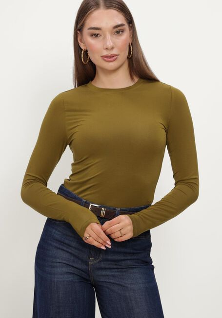 Olijf SELECTED WOMEN Top SLFMANJA LS O-NECK - large