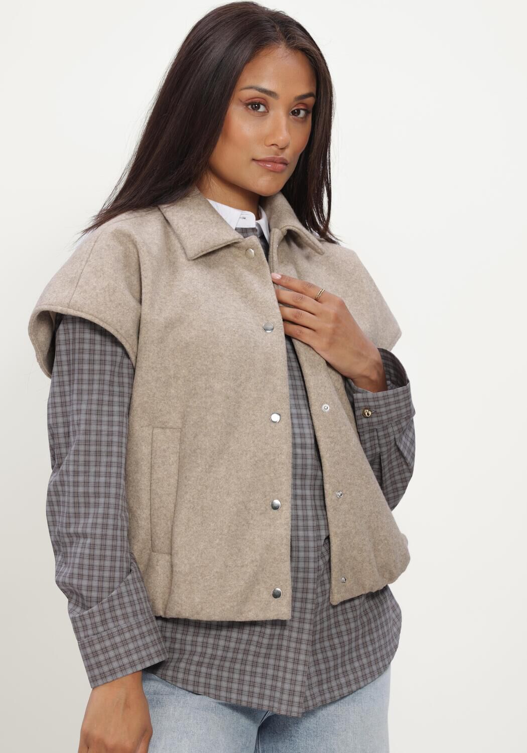 Beige MODSTR&Ouml;M Vest CLEAMD VEST - large