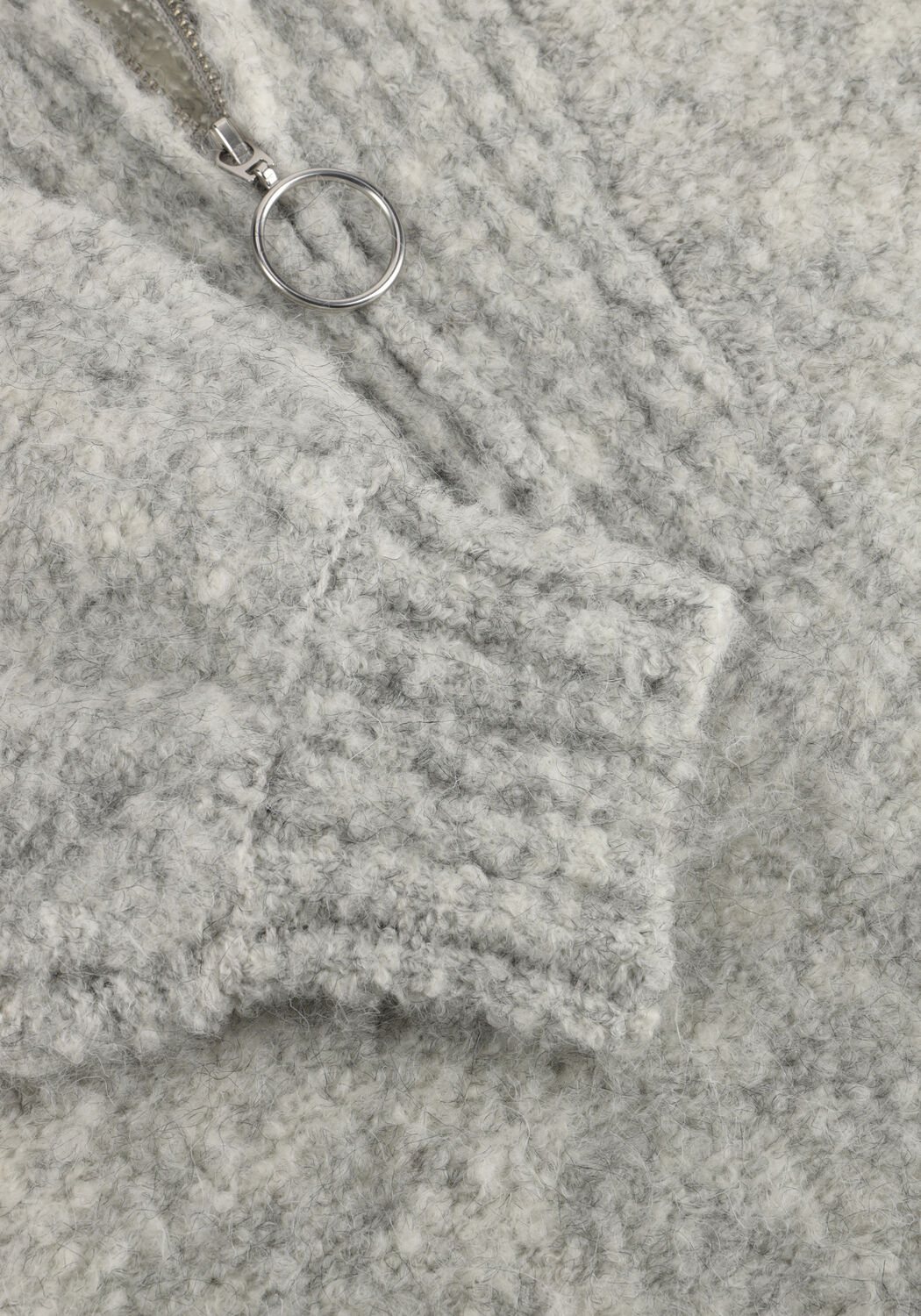 Lichtgrijze SIMPLE Trui KNIT-BOUCLE-25-3 - large