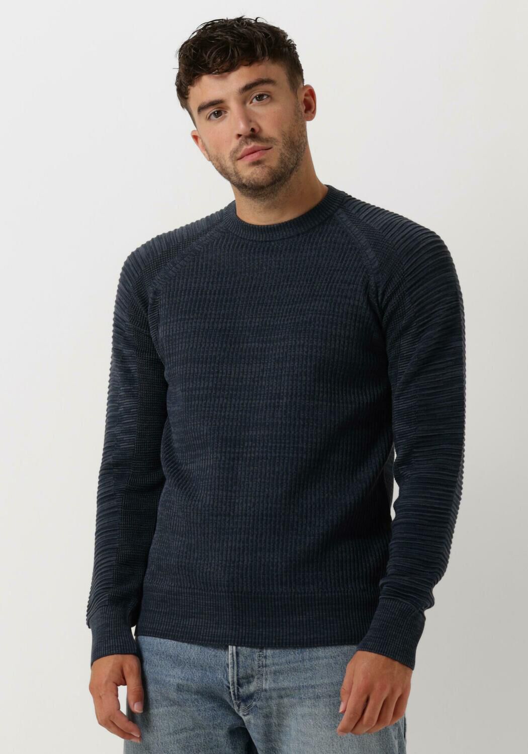 blauwe g star raw trui 3d biker r knit