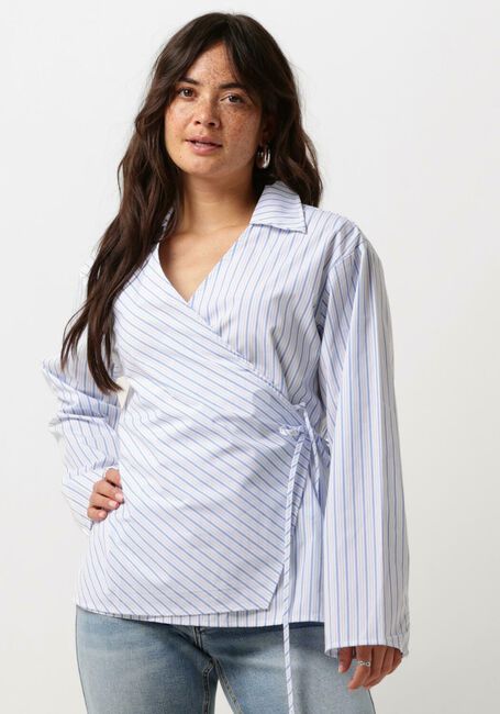 MSCH COPENHAGEN MSCHZENIKA WRAP TOP STP Blouses en blanc - large