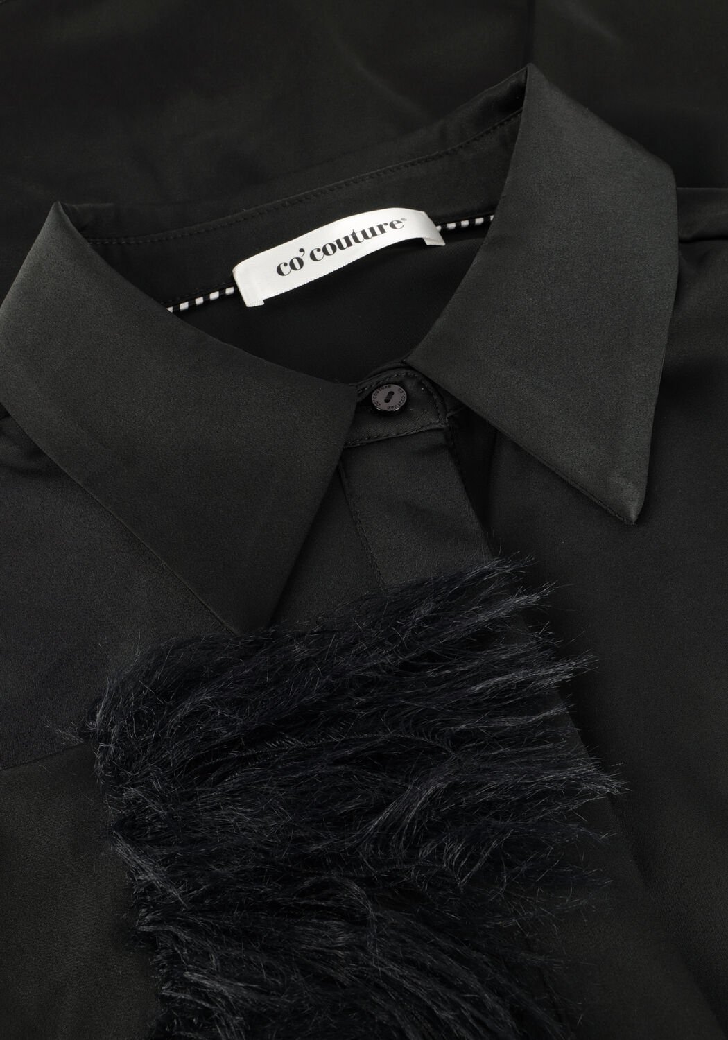 Zwarte CO'COUTURE Mini jurk ADNA CC FEATHER SHIRT - large