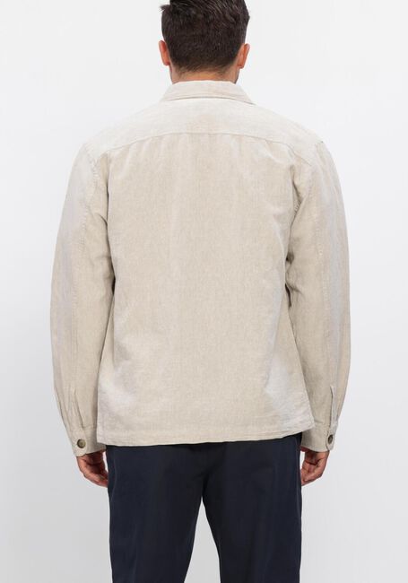 Beige SELECTED MEN  SLH-LEROY LINEN BLEND OVERSHIRT LS NOOS - large