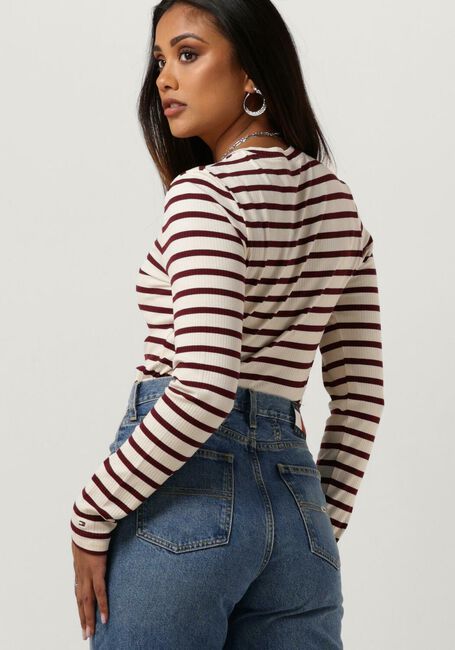 Rode TOMMY HILFIGER Tops & T-shirts SLIM 5X2 RIB STRIPE C-NK LS Rode TOMMY HILFIGER Tops & T-shirts SLIM 5X2 RIB STRIPE C-NK LS - large