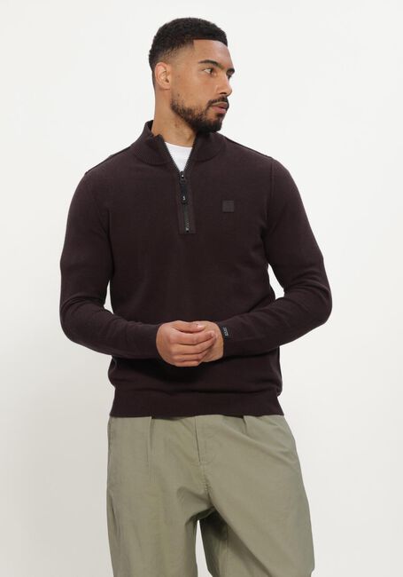 BUTCHER OF BLUE Pull CLIFDEN HALFZIP en marron - large