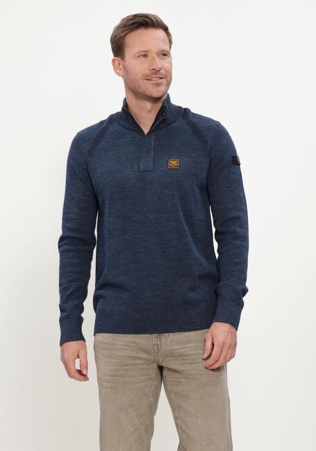 PME LEGEND Pull HALF ZIP COLLAR COTTON RIB Bleu fonc&eacute; - large