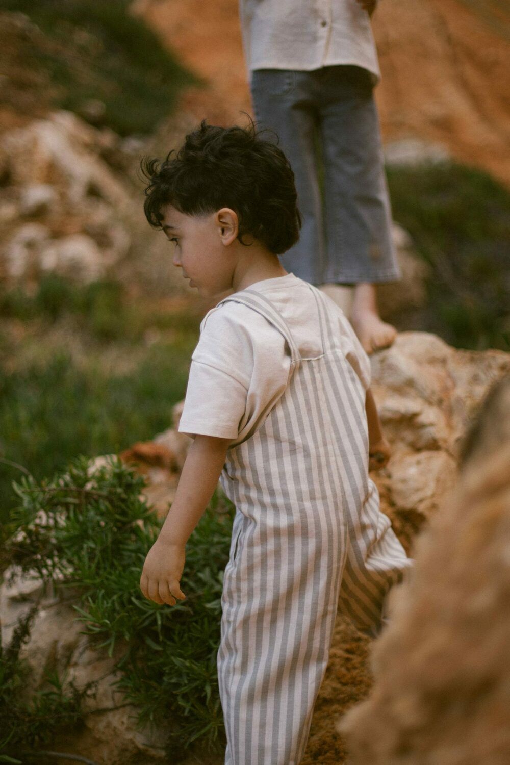 Ecru LIL' ATELIER Broeken/jumpsuits NMMDINO LOOSE OVERALL - large