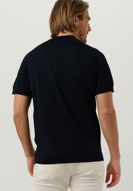 Donkerblauwe SELECTED HOMME T-shirt SLHTOWN SS KNIT MOCK NECK B - large