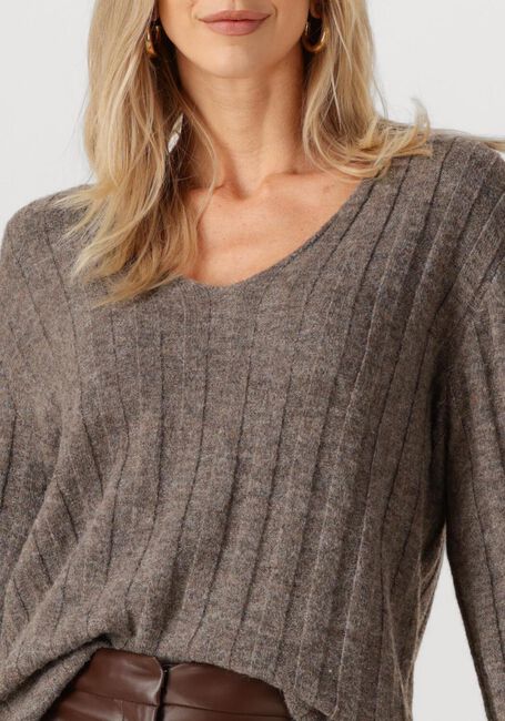 MODSTRÖM Pull TREEMD V-NECK en marron - large