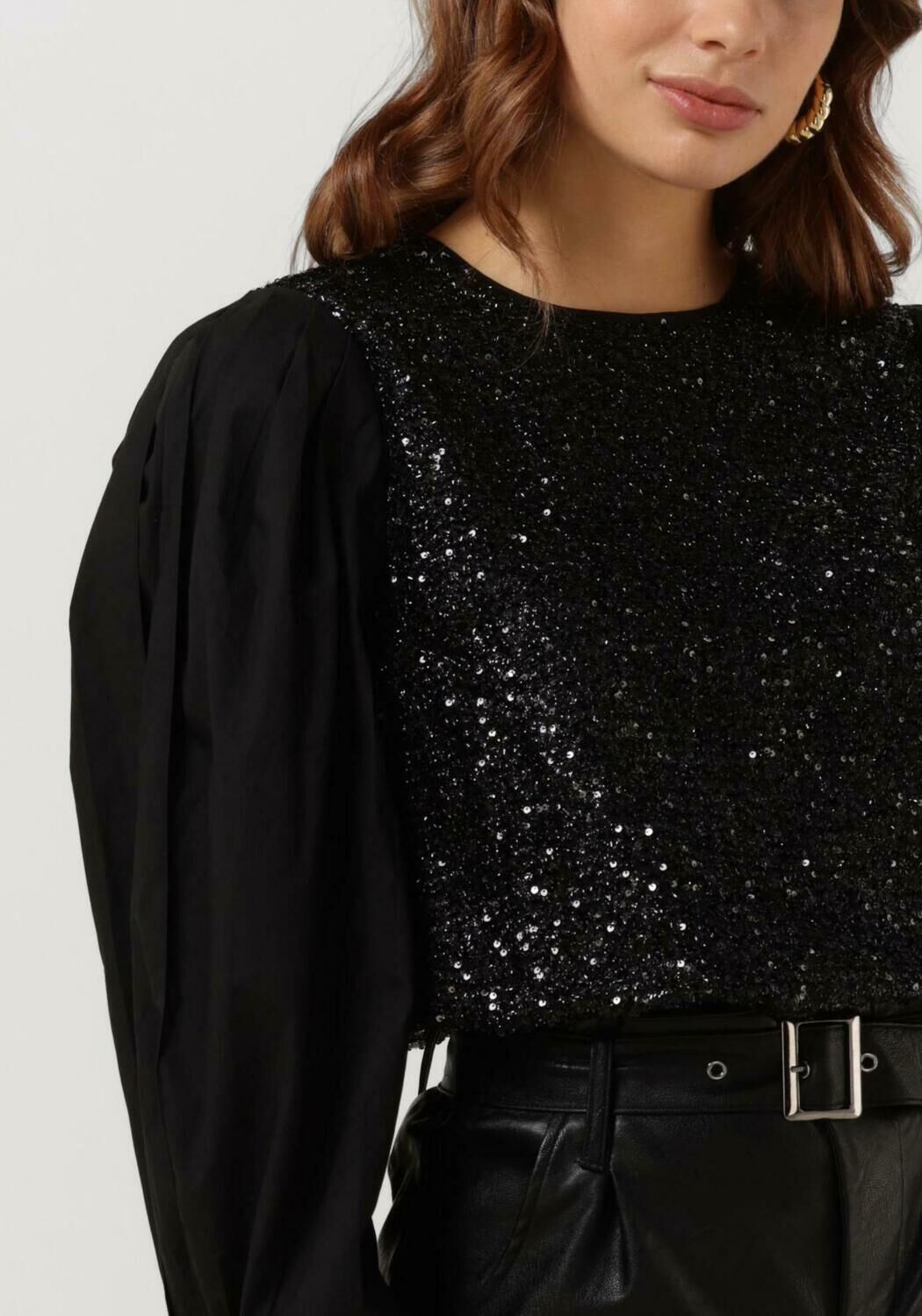 Zwarte glitter top top