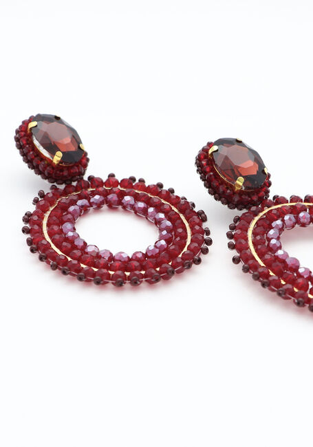 PAULIE POCKET Boucles d'oreilles OVAL STONE EARRINGS Bordeaux - large