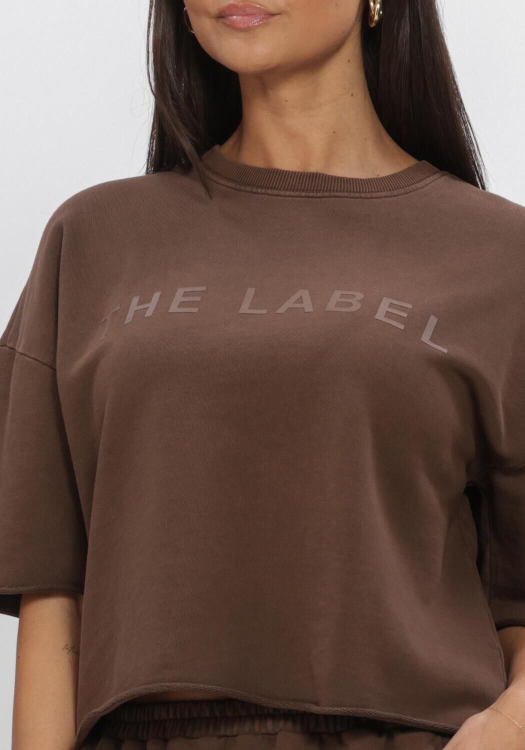 ALIX THE LABEL T-shirt LADIES KNITTED THE LABEL T SHIRT en marron - large