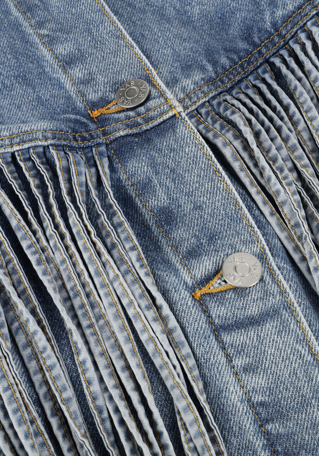 Y.A.S. Veste en jean YASAIKO LS DENIM FRINGE JACKET en bleu - large