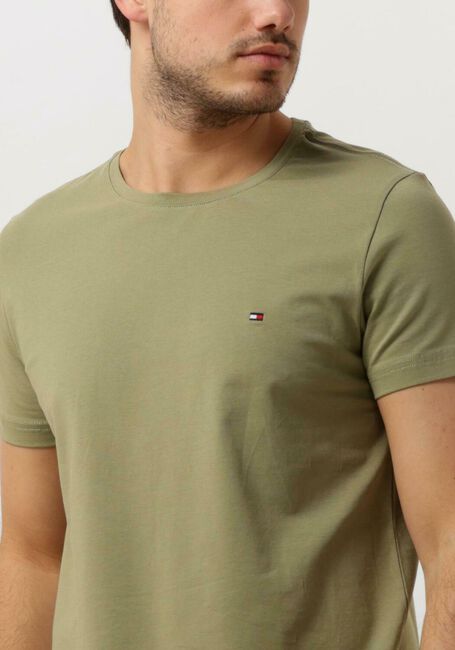 Olijf TOMMY HILFIGER T-shirt STRETCH SLIM FIT TEE - large