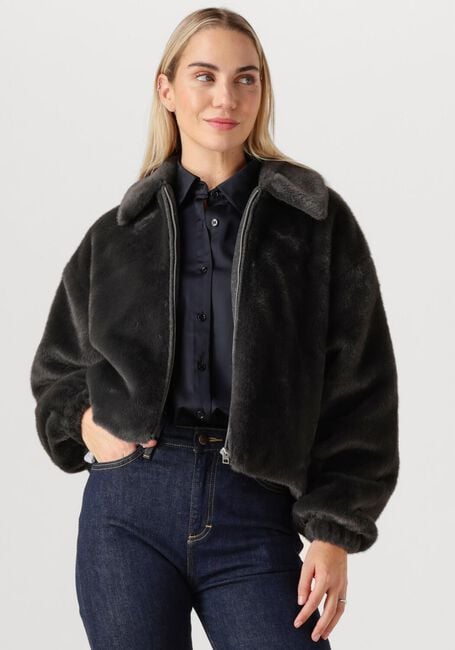 Donkergrijze WITHBLACK Faux fur jas WBLNOHR FAUX FUR JACKET - large