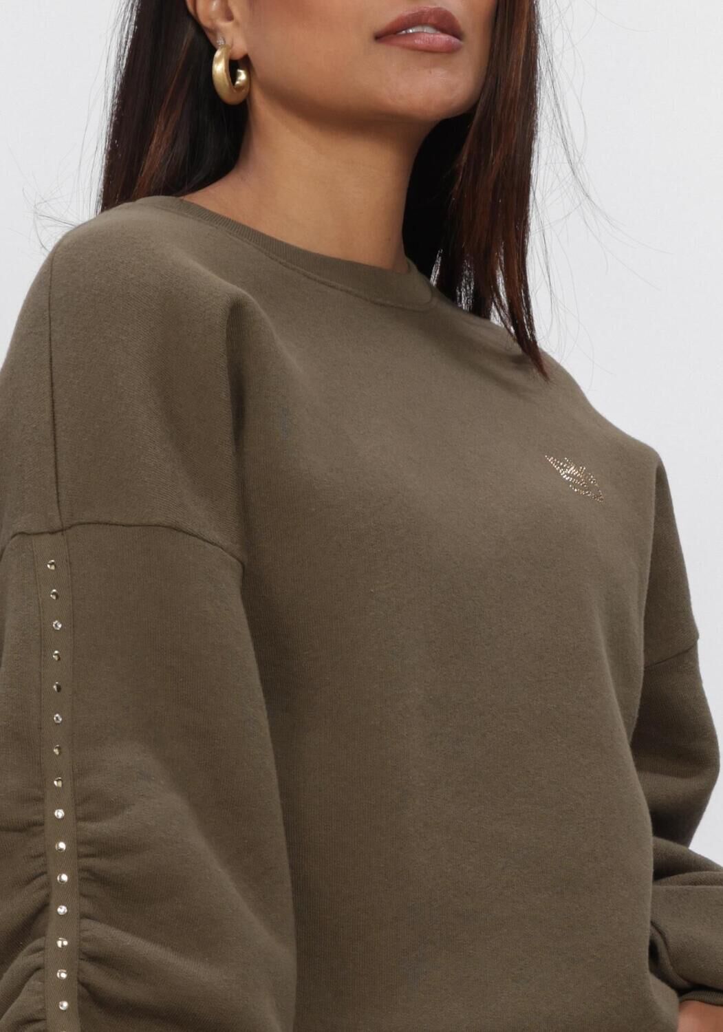 Khaki NUKUS Sweater OLIVIA PULLOVER STUDS - large