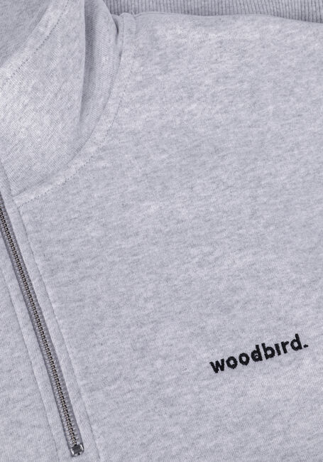 Grijze WOODBIRD Sweater LASS BASE HALF-ZIP - large