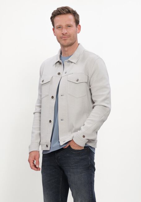 Lichtgrijze CAST IRON Jack BUTTON JACKET REGULAR FIT JACQUARD - large