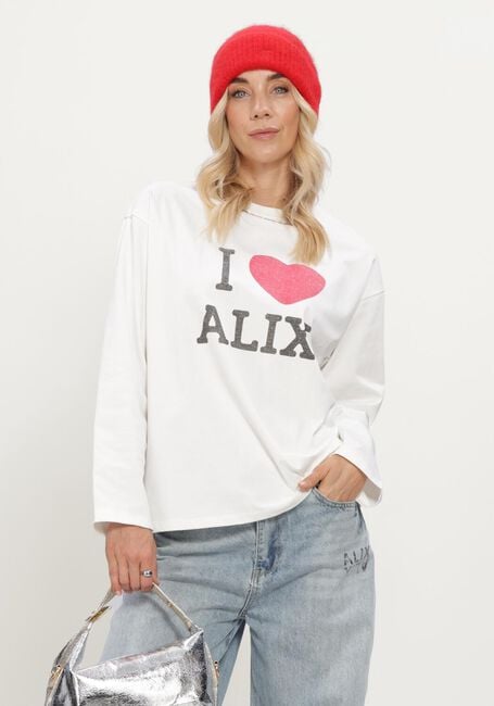 ALIX THE LABEL LADIES KNITTED I LOVE ALIX LONGSLEEVE T-SHIRT Hauts & T-shirts en blanc - large