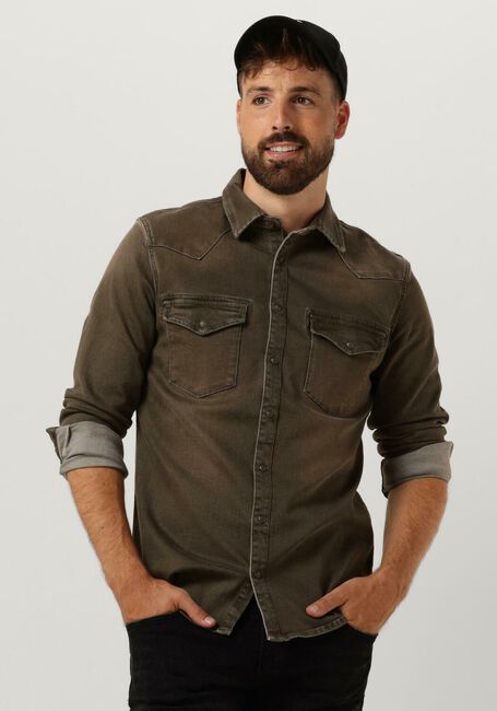 PUREWHITE Surchemise DENIM SHIRT WITH PEARL BUTTONS en vert - large