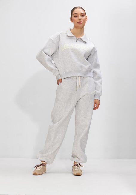 THE LOLA CLUB Pull JAYLA HALF ZIP SWEATER Gris clair - large