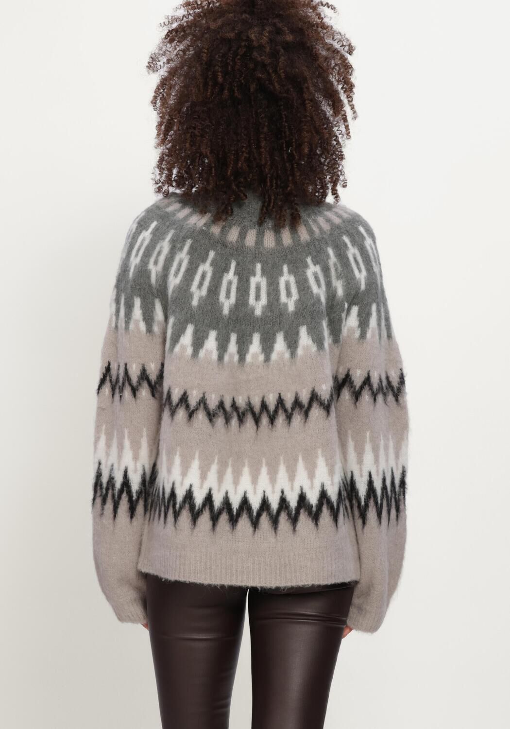 OBJECT Pull OBJJAADE DIANA L/S LO KNIT PULLOVER 147 en gris - large