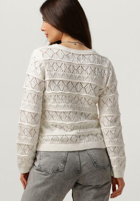 Witte OBJECT Trui OBJLIVA L/S O-NECK KNIT PULLOVER - large