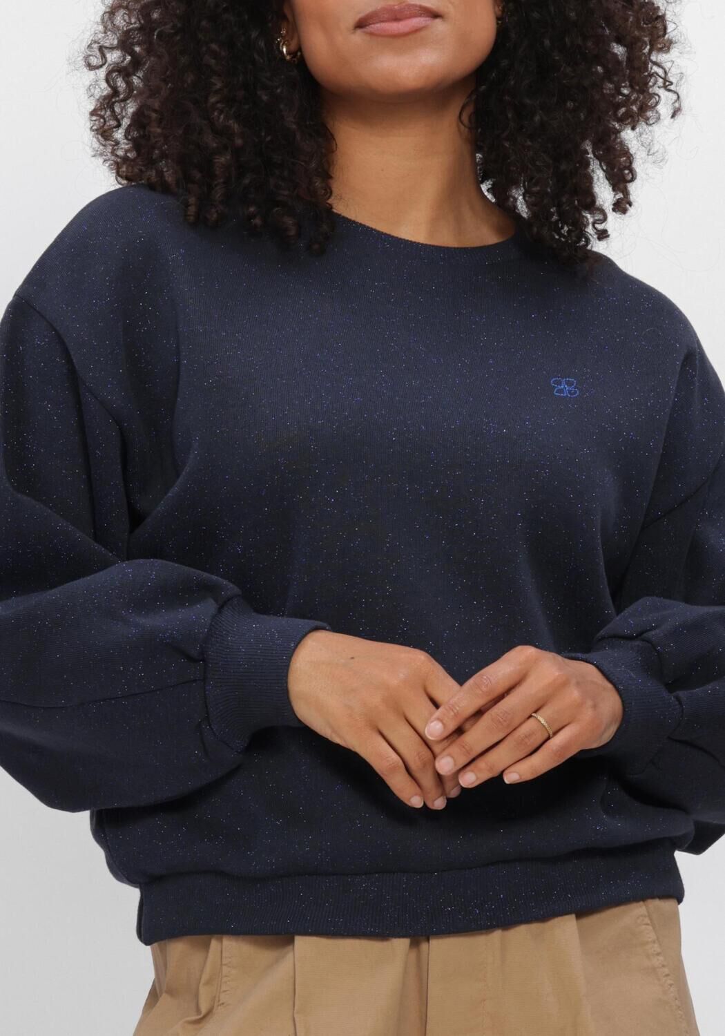 Donkerblauwe BY-BAR Trui LILI SPARKLE SWEATER - large