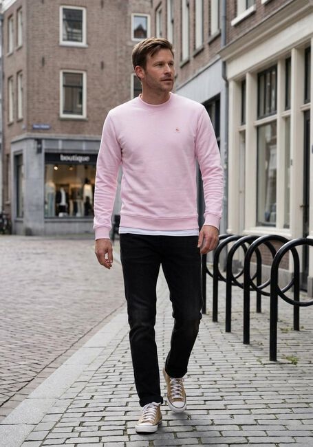 SCOTCH & SODA Chandail SEASONAL ESSENTIALS - CLASSIC LOGO BADGE SWEATSHIRT en rose - large