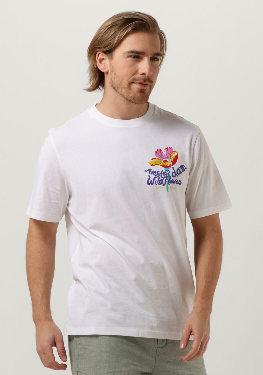 SCOTCH SODA T shirt ENDLESS SUMMER ARTWORK TEE en blanc Omoda