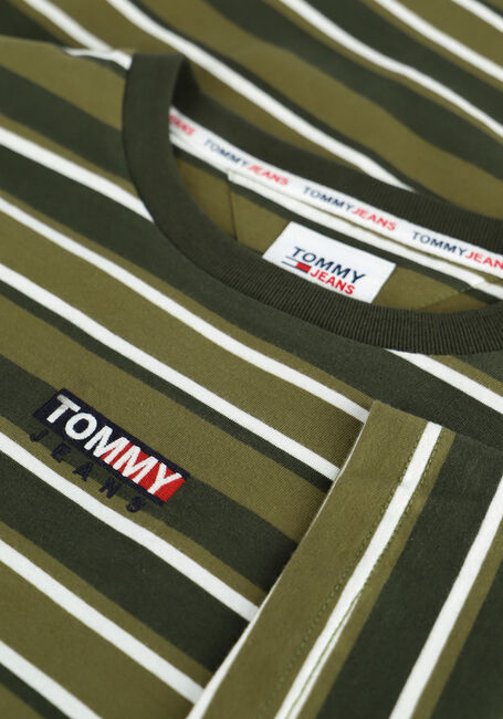 TOMMY JEANS T-shirt TJM CENTRE GRAPHIC STRIPE TEE Olive - large