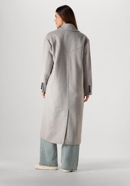 Grijze COLOURFUL REBEL Mantel ZANIA DOUBLE BREASTED WOOL LONG COAT - large