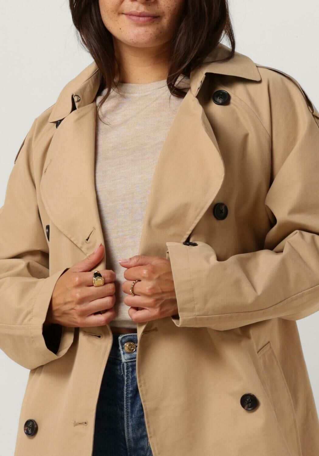 SCOTCH SODA Trenchcoats OVERSIZED CLASSIC TRENCH Sable Omoda