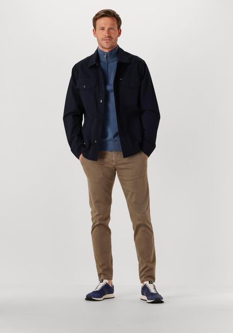 TOMMY HILFIGER Pull ESSENTIAL COTTON ZIP MOCK en bleu - large