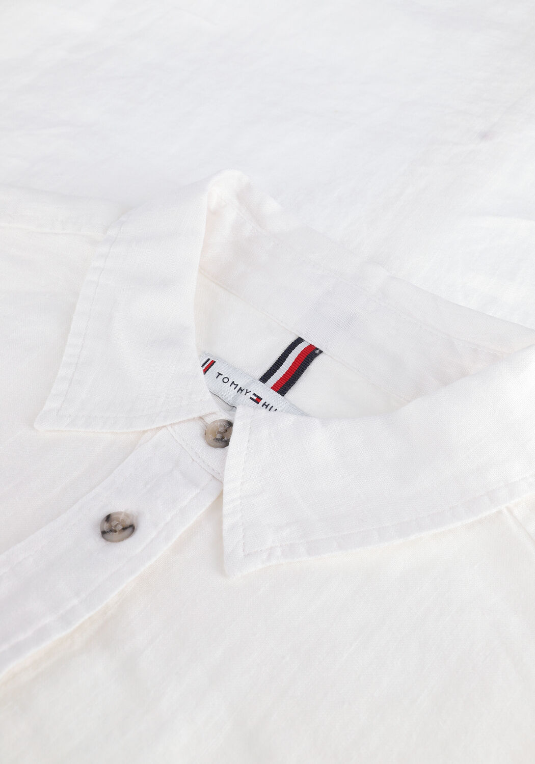 Witte TOMMY HILFIGER  LINEN N RELAXED LONG SHIRT - large