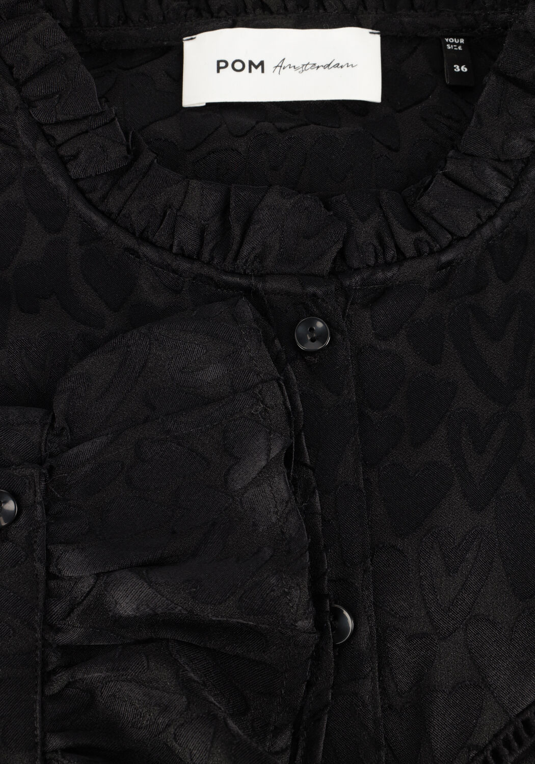 POM AMSTERDAM BLOUSE - HEARTS BLACK Blouses en noir - large