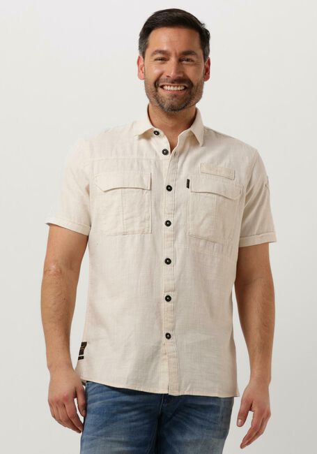 Gebroken wit PME LEGEND Casual overhemd SHORT SLEEVE SHIRT CTN SLUB - large