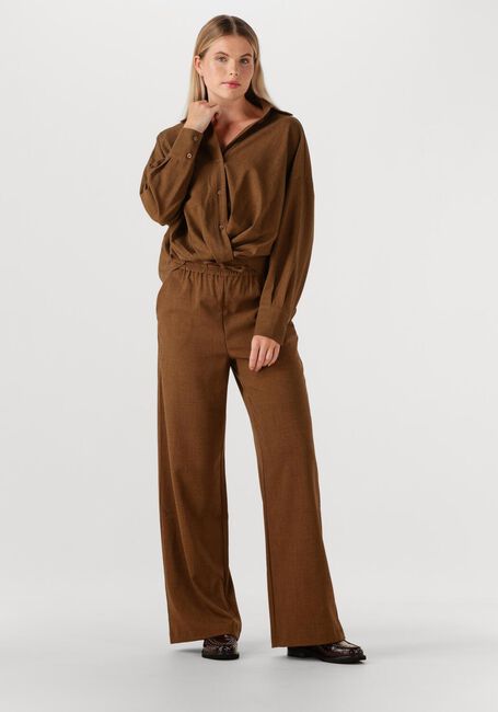 AMAYA AMSTERDAM Pantalon large HENNY en marron - large