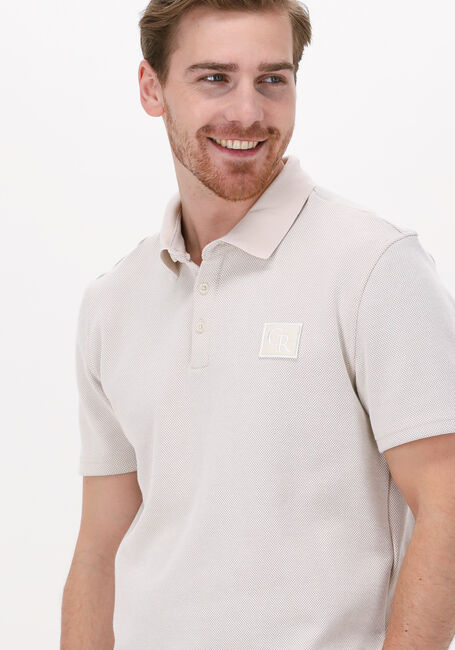 Beige COLOURFUL REBEL Polo STRUCTURE PATCH POLO - large
