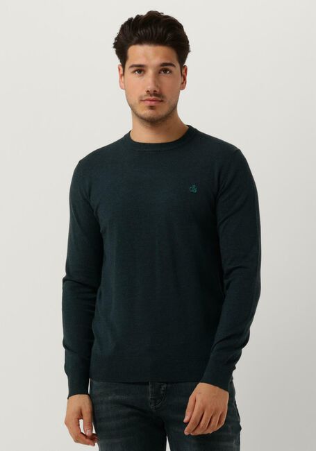 SCOTCH & SODA Pull ESSENTIALS - ECOVERO VISCOSE-BLEND LOGO CREWNECK PULLOVER en vert - large